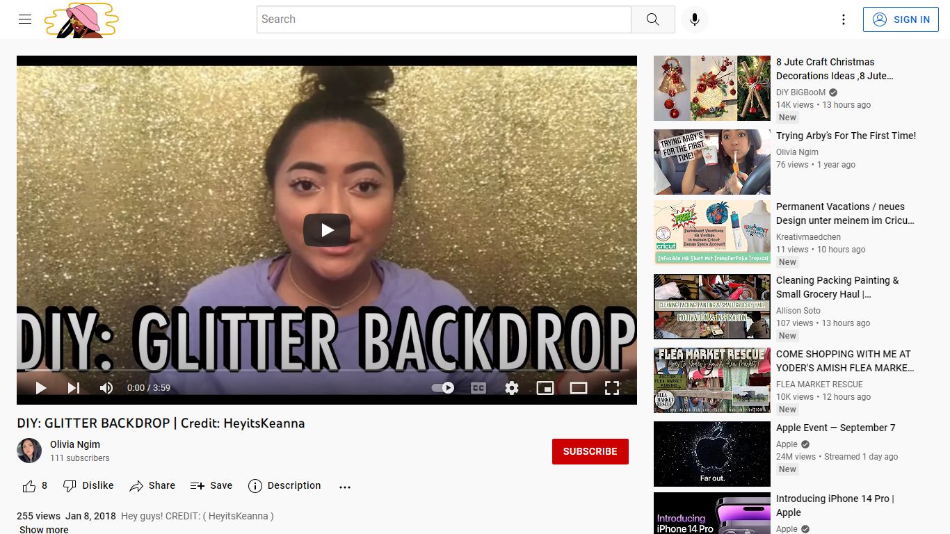 DIY: GLITTER BACKDROP | Credit: HeyitsKeanna - YouTube